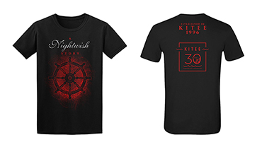 Musta Nightwishstrory-paita, jossa selässä on myös painatus Kiteen kaupunki 30 vuotta.